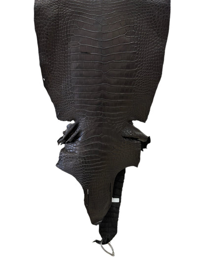 42 cm Grade 2/3 Black Matte Wild American Alligator Leather - Tag: LA23-0051974