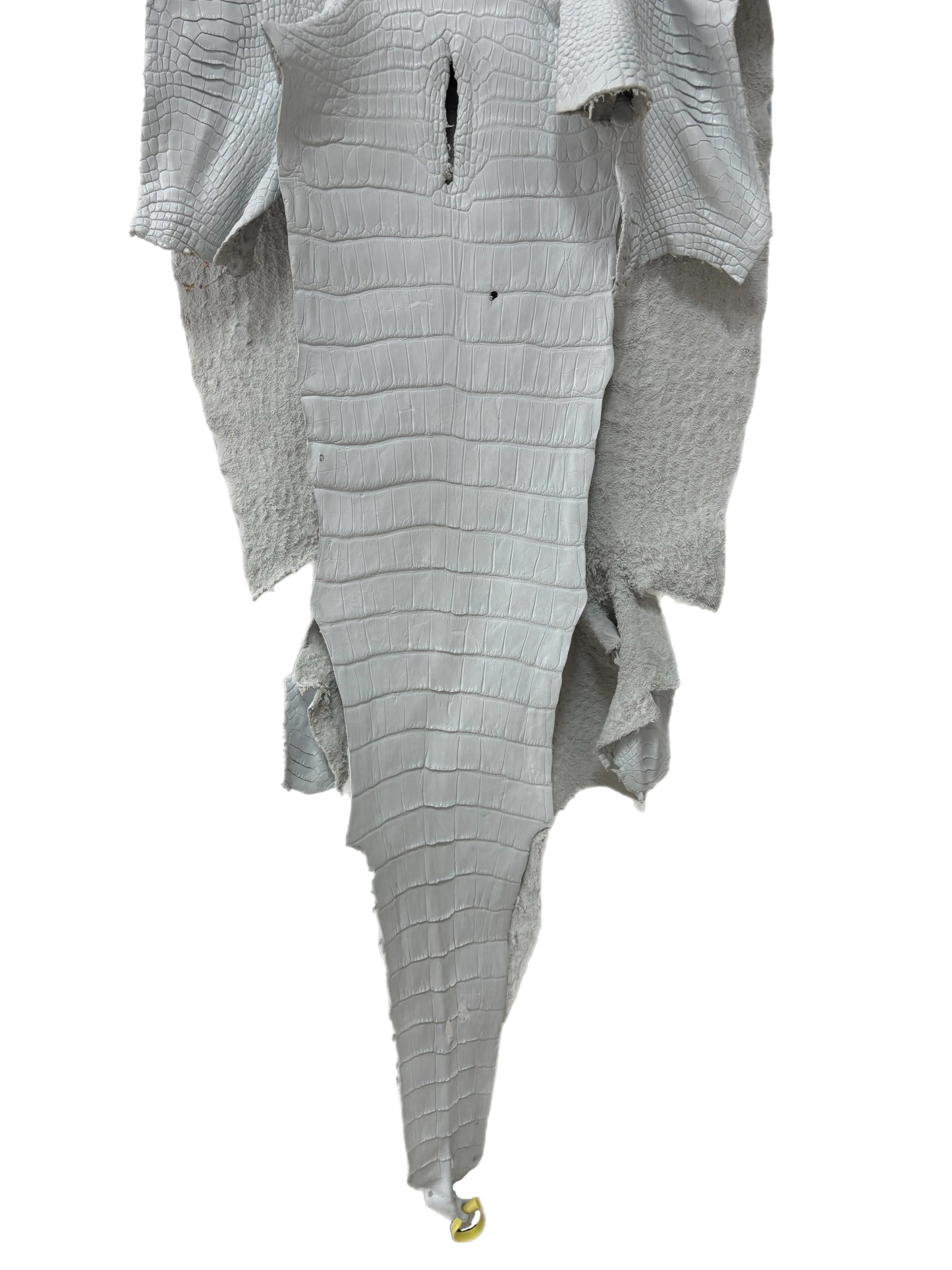 49 cm Grade 3/4 White Matte Wild American Alligator Leather - Tag: LA25-0024250