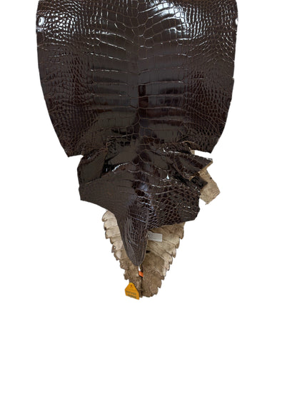 36 cm Grade 1/2 Sport Rust Brown Glazed Farm-Raised American Alligator Leather - Tag: GA14-0021192