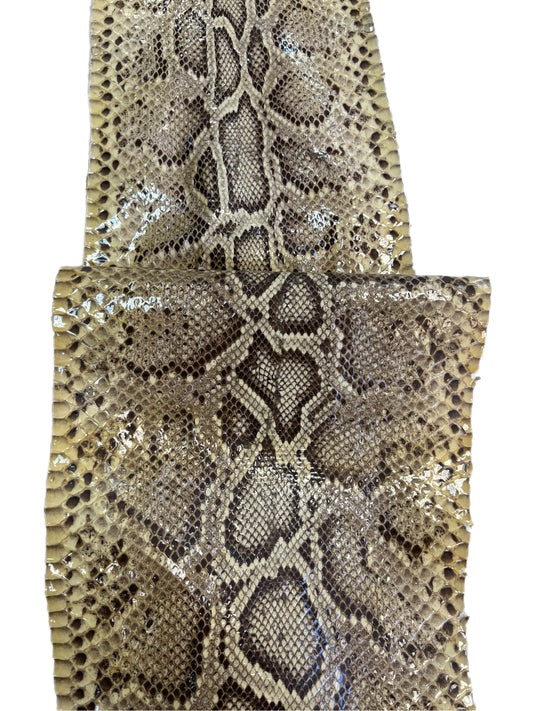 1.9 M Front Cut Glazed Python Leather With Markings