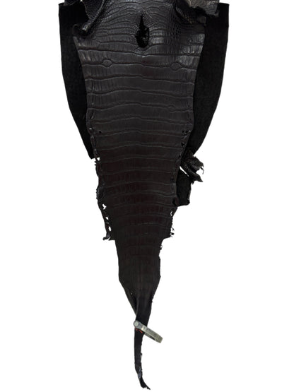 27 cm Grade 2/3 Black Matte Farm-Raised American Alligator Leather - Tag: LA23-0531440