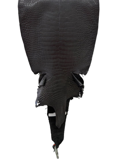 32 cm Grade 2/3 Black Matte Farm-Raised American Alligator Leather - Tag: LA23-0531546