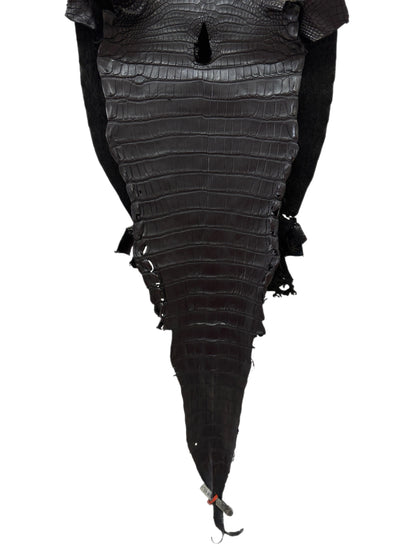 31 cm Grade 2/3 Black Matte Farm-Raised American Alligator Leather - Tag: LA23-0531061