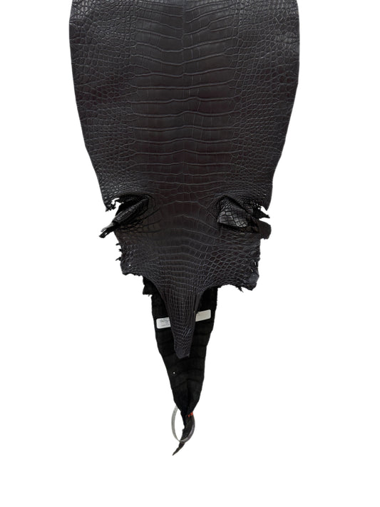 30 cm Grade 2/3 Black Matte Farm-Raised American Alligator Leather - Tag: LA23-0531785