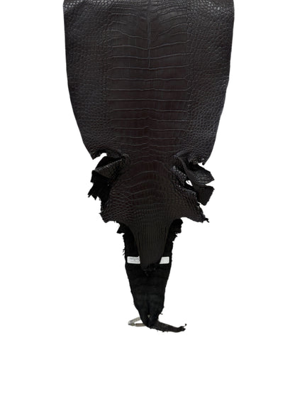 30 cm Grade 2/3 Black Matte Farm-Raised American Alligator Leather - Tag: LA23-0531475