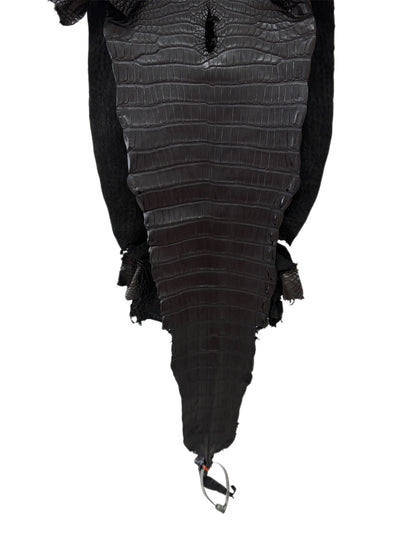 32 cm Grade 1/2 Black Matte Farm-Raised American Alligator Leather - Tag: LA23-0531507