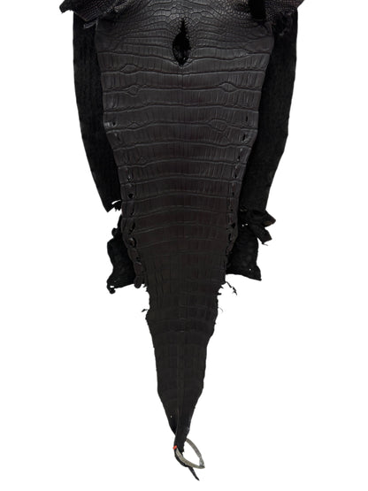 33 cm Grade 2/3 Black Matte Farm-Raised American Alligator Leather - Tag: LA23-0531086