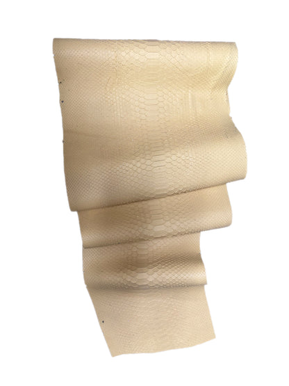 2.2 M Back Cut Pale Yellow Matte Python Leather
