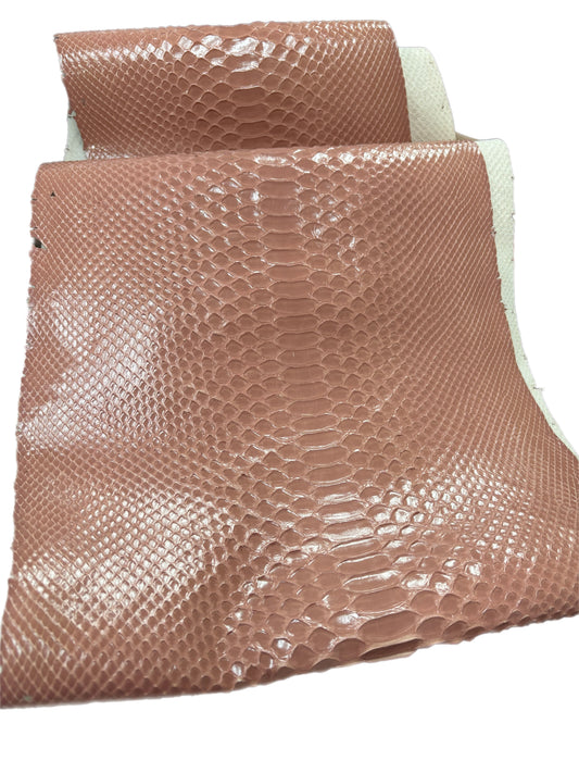 2.6 M Back Cut Apricot Glazed Python Leather