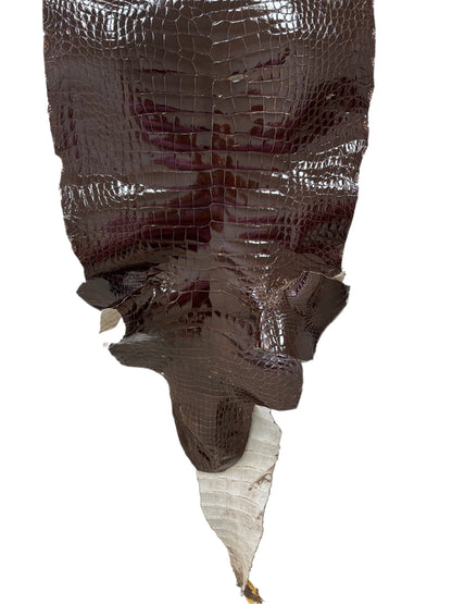 47 cm Grade 4/5 Sport Rust Brown Glazed Wild American Alligator Leather - Tag: LA23-0010024