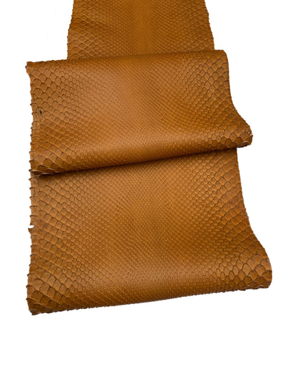 2.1 M Front Cut Cognac Matte Python Leather