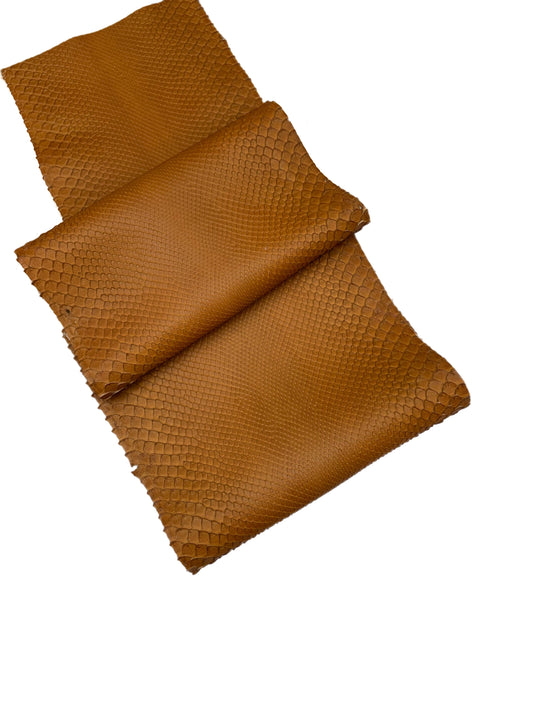 2.1 M Front Cut Cognac Matte Python Leather