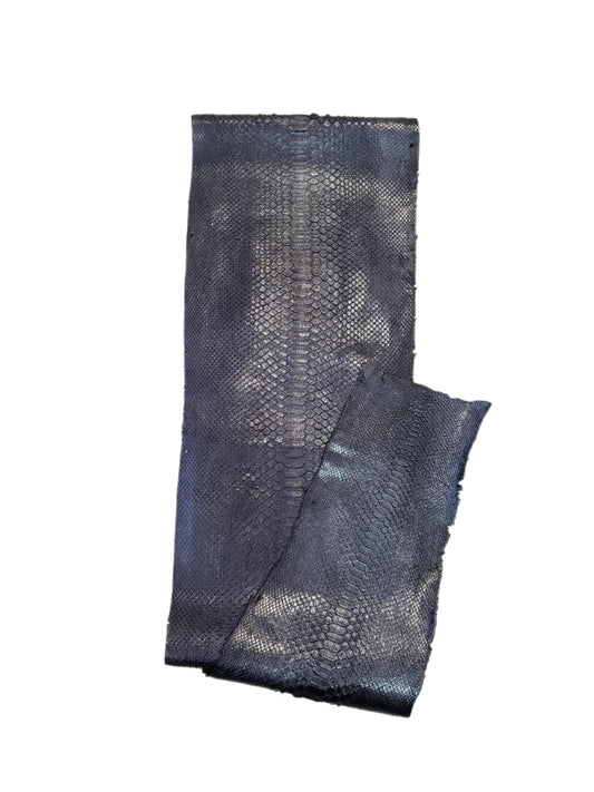 2.2 M Black Metallic Back Cut Python Leather