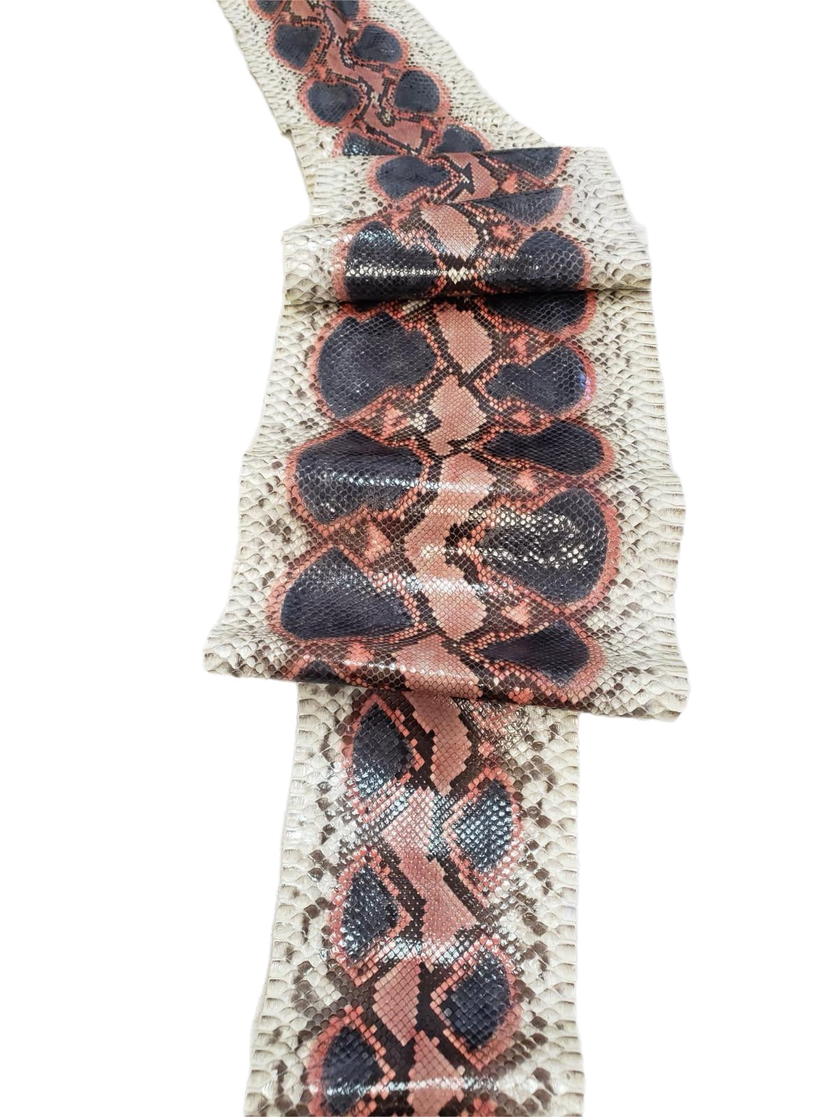 2.8 M Front Cut Hand-Painted Python Leather with Natural Markings