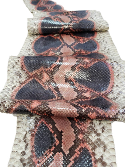 2.8 M Front Cut Hand-Painted Python Leather with Natural Markings