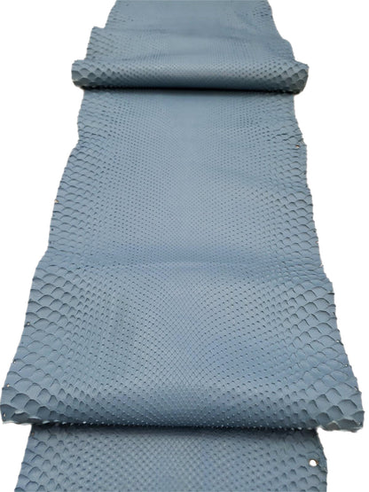 2.4 M Front Cut Light Blue Matte Python Leather