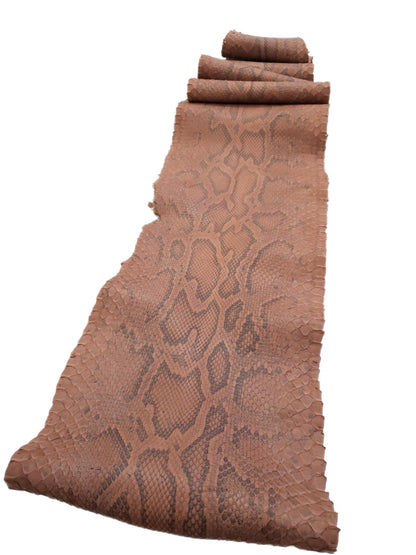 2 M Front Cut Clay Matte Python Leather with Natural Markings