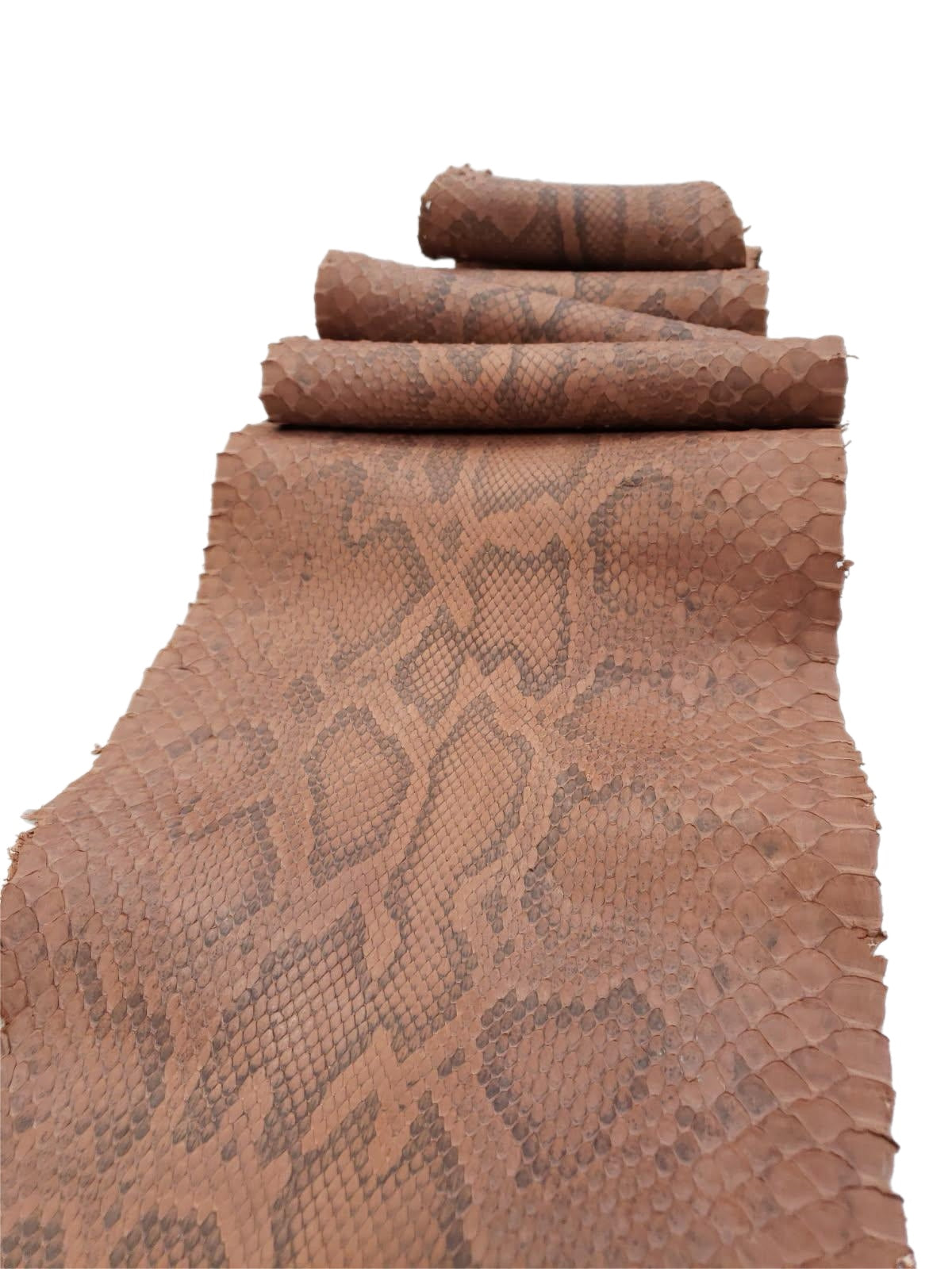 2 M Front Cut Clay Matte Python Leather with Natural Markings