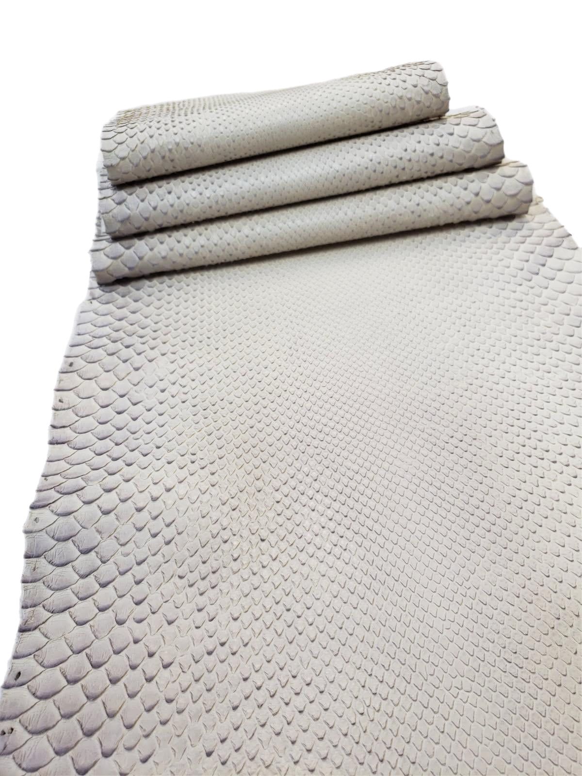 1.3 M Ivory Matte Front Cut Python Leather