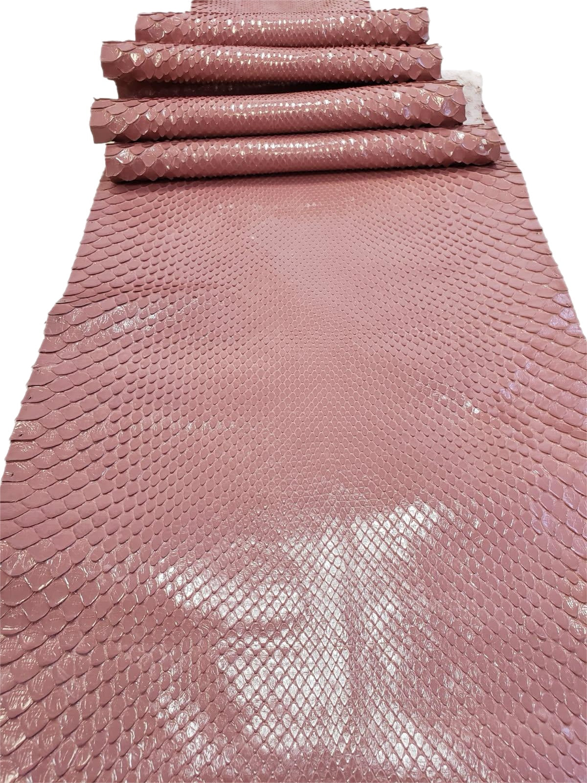 1.8 M Front Cut Petal Pink Glazed Python Leather – AMTAN