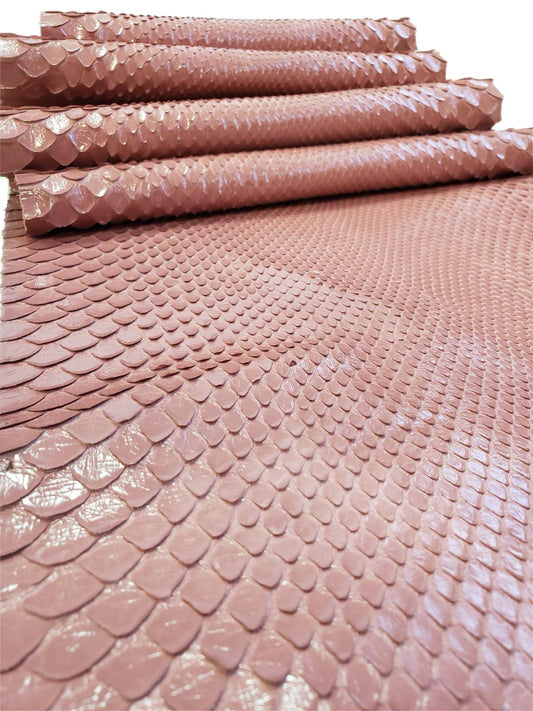 1.8 M Front Cut Petal Pink Glazed Python Leather