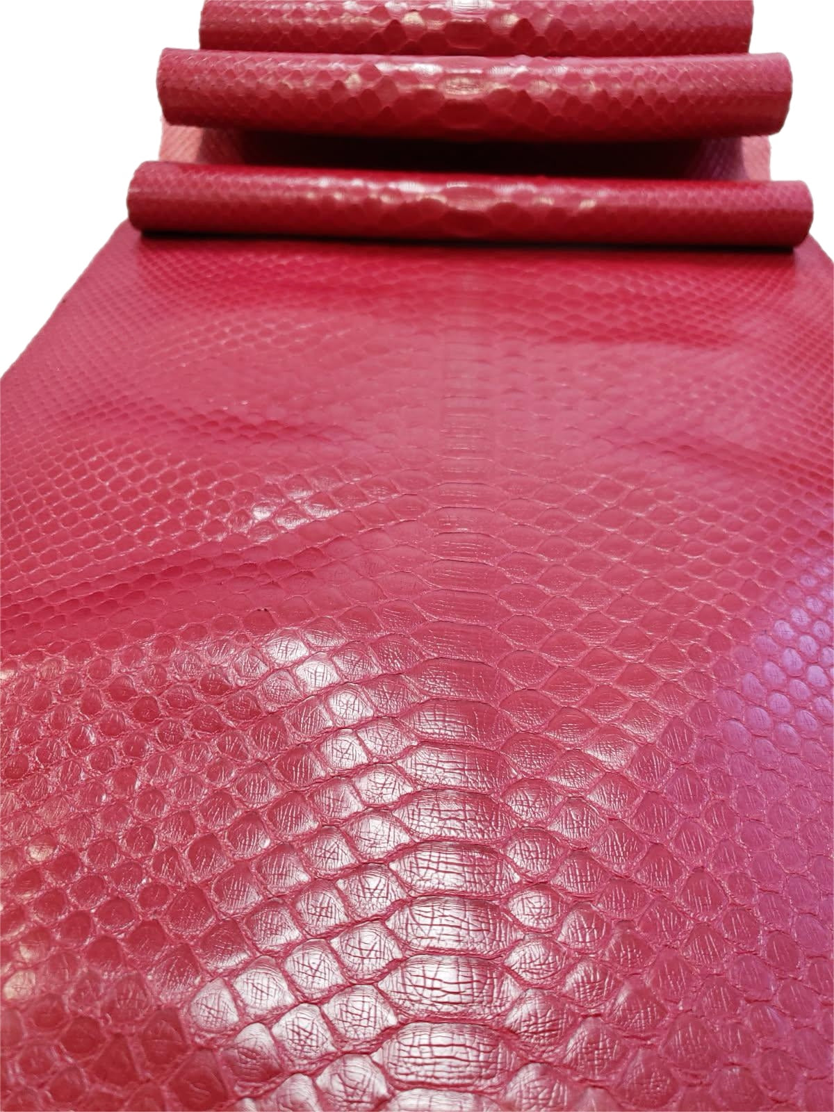 2.5 M Back Cut Crimson Red Python Leather