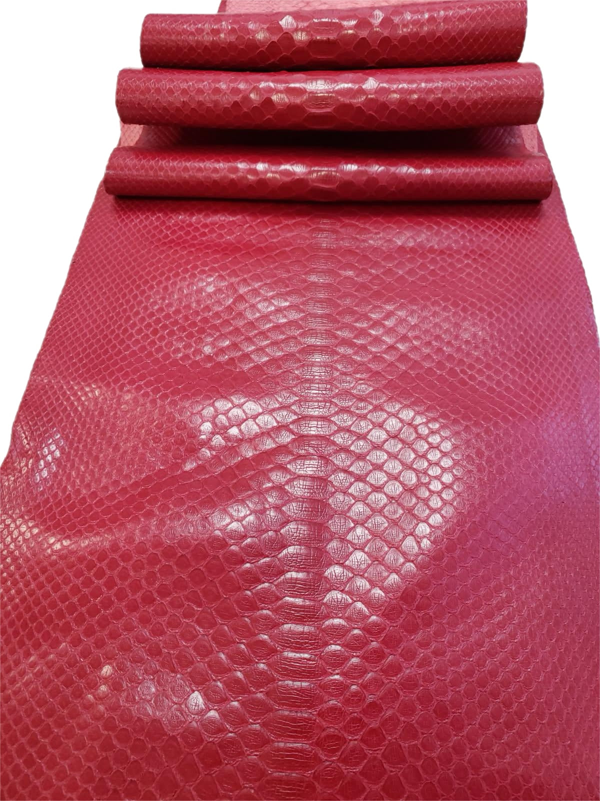 2.5 M Back Cut Crimson Red Python Leather