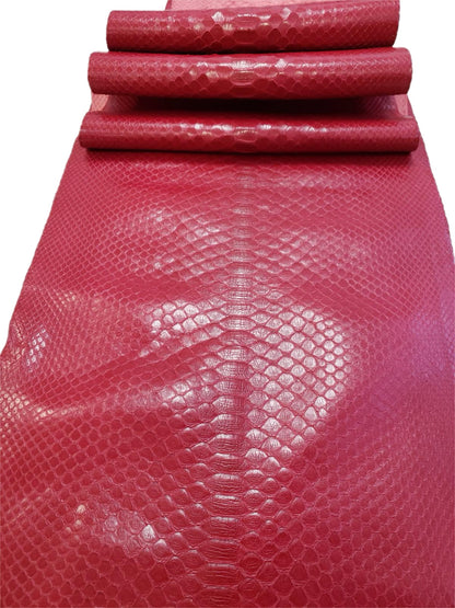 2.5 M Back Cut Crimson Red Python Leather