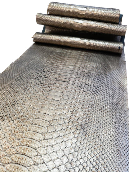 1.9 M Back Cut Brass Metallic Python Leather