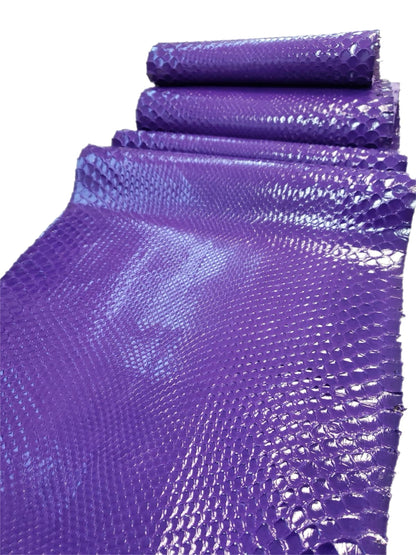 2.4 M Front Cut Purple Glazed Python Leather