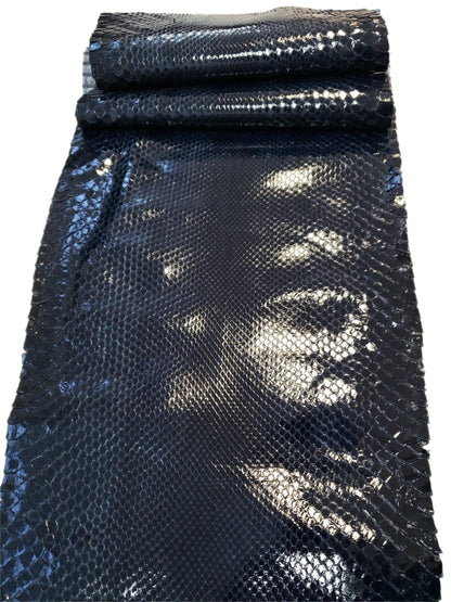 1.2 M Black Glazed Front Cut Python Leather