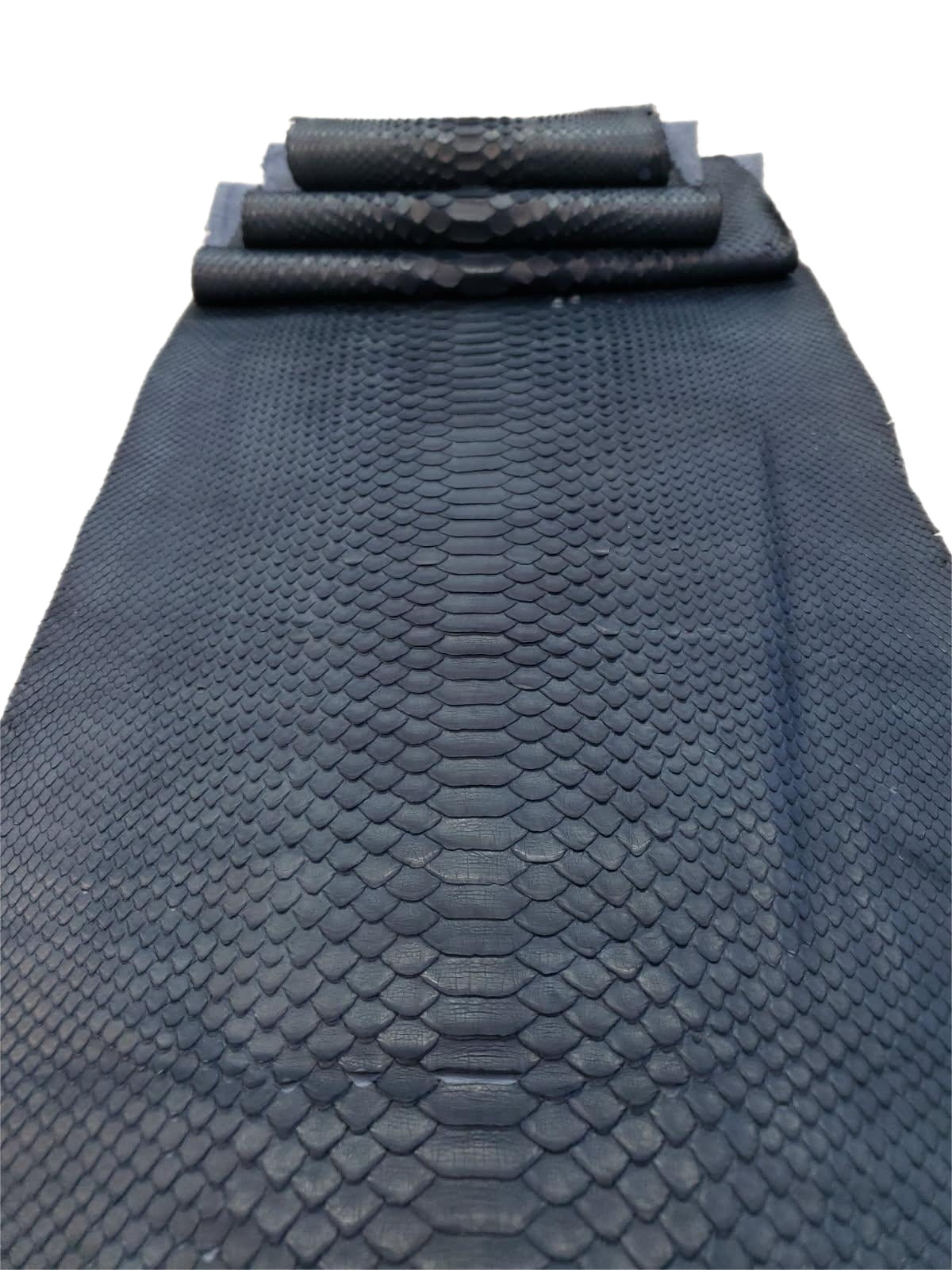 1.3 M Black Matte Back Cut Python Leather