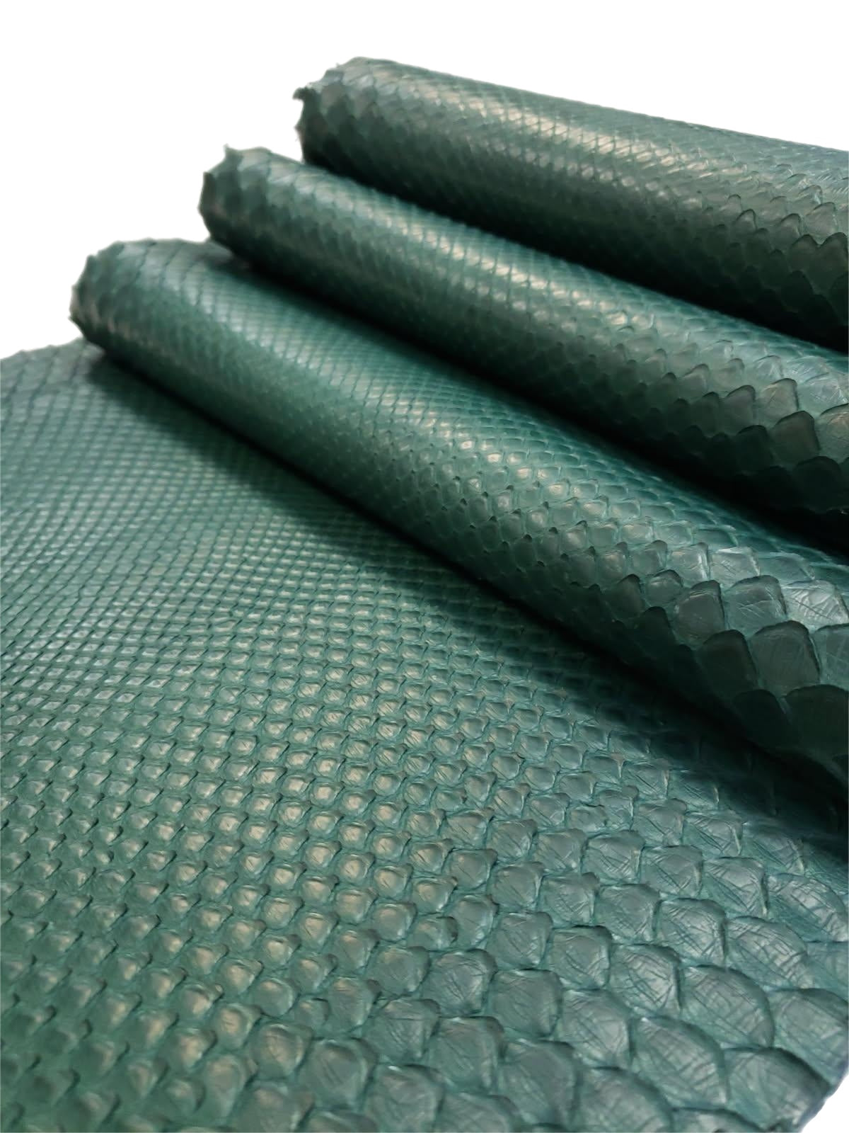 2.6 M Front Cut Green Matte Python Leather