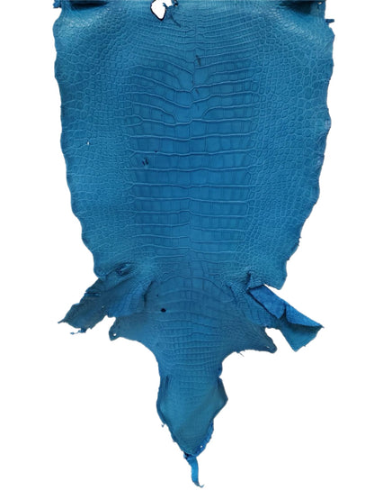 43 cm Grade 3/4 Ultramarine Matte Wild American Alligator Leather - Tag: LA23-0003022