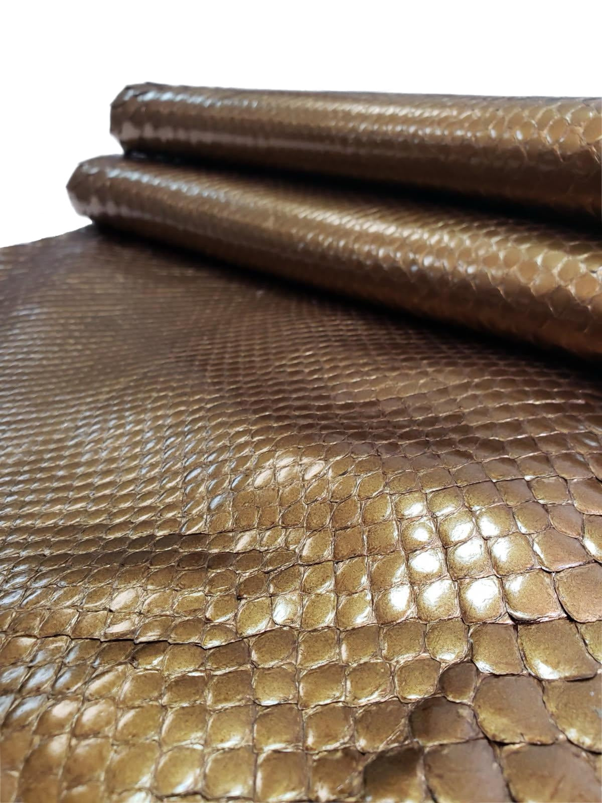 1.2 M Front Cut Bronze Metallic Python Leather