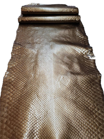 1.2 M Front Cut Bronze Metallic Python Leather