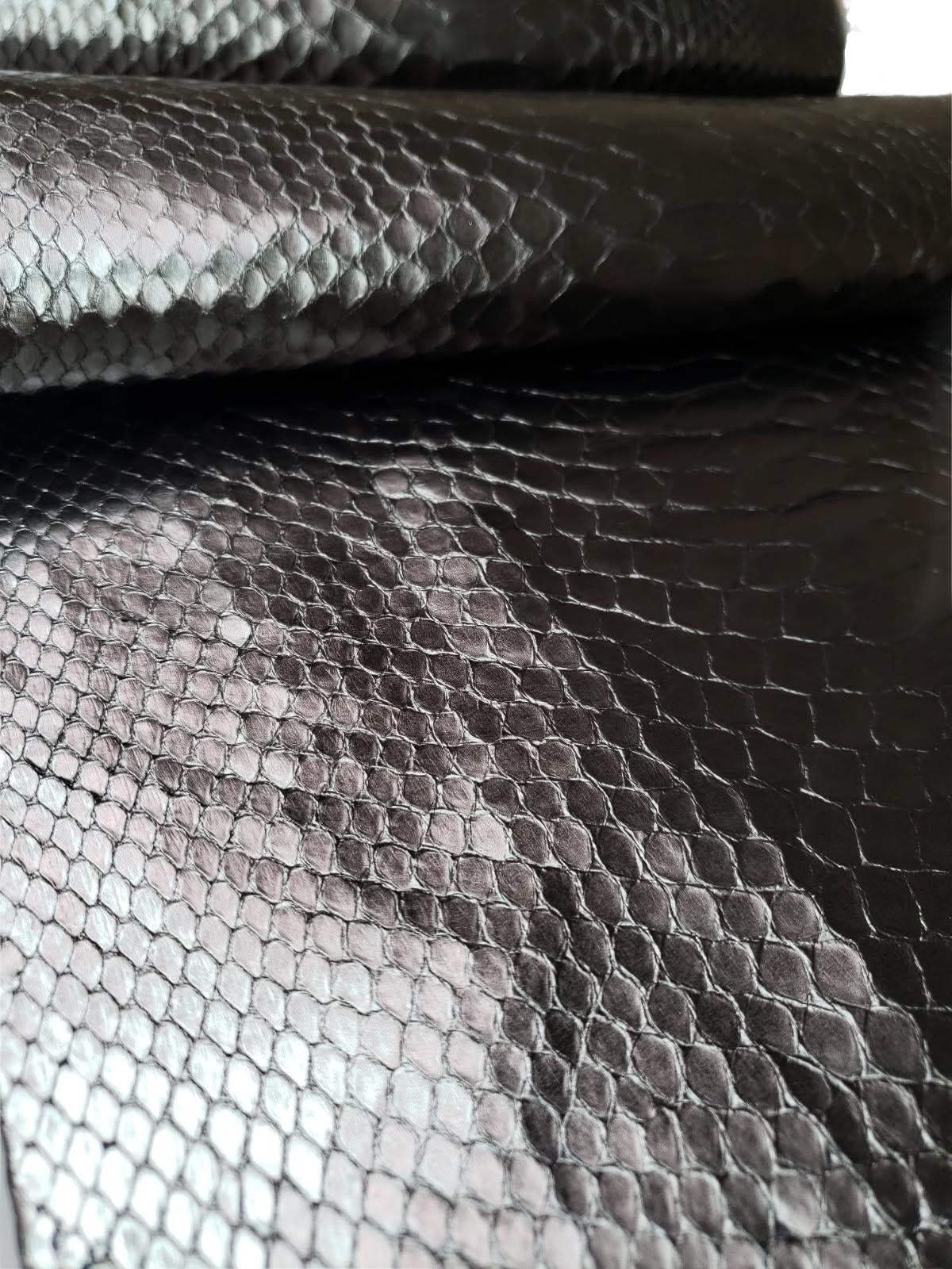 1.45 M Back Cut Gun Metal Python Leather