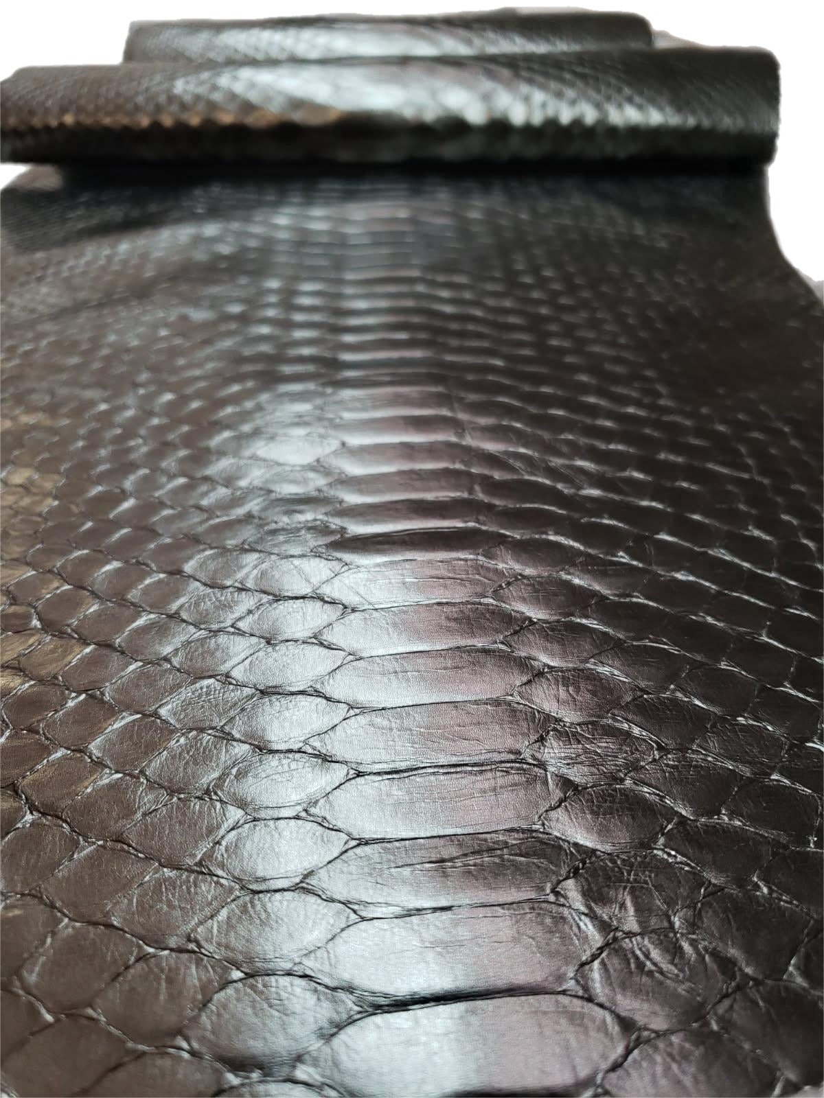 1.45 M Back Cut Gun Metal Python Leather