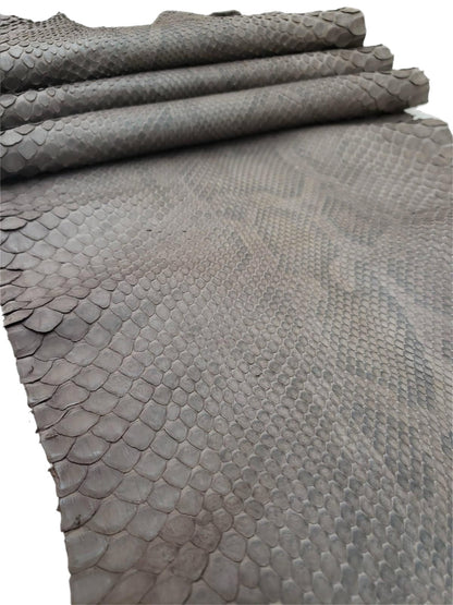 1.5 M Front Cut Taupe Matte Python Leather with Natural Markings