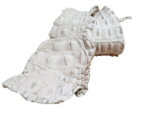 90-99 Cm Grade 1 Bone Matte Nile Crocodile Backstrap Leather