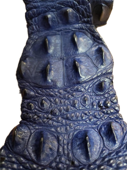 90-99 Cm Grade 1 Mod Blue Matte Nile Crocodile Backstrap Leather
