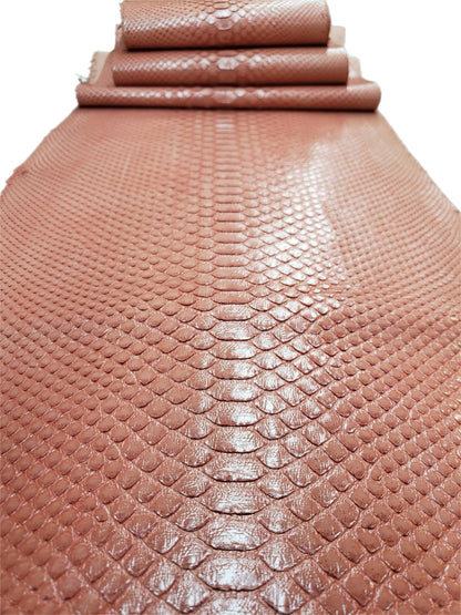 2.4 M Front Cut Coral Glazed Python Leather
