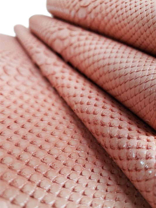 2.4 M Front Cut Coral Glazed Python Leather