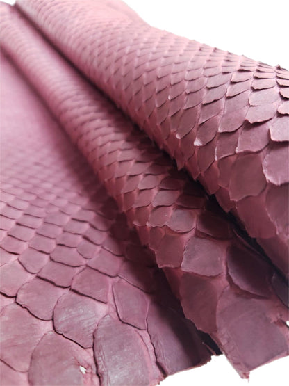 1.5 M Front Cut Burgundy Matte Python Leather