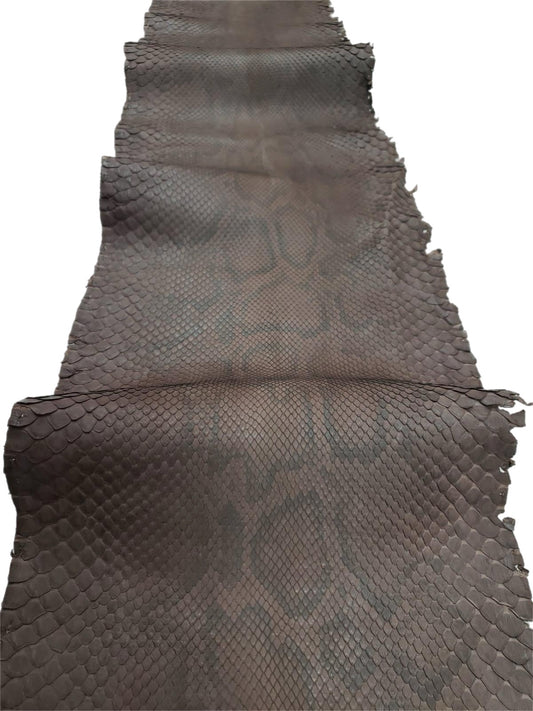 1.5 M Front Cut Walnut Matte Python Leather with Natural Markings