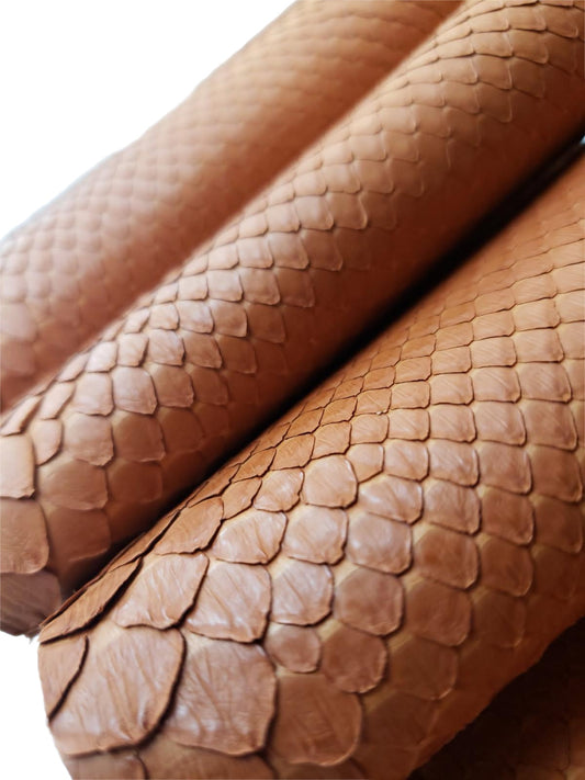 1.2 M Orange Matte Front Cut Python Leather