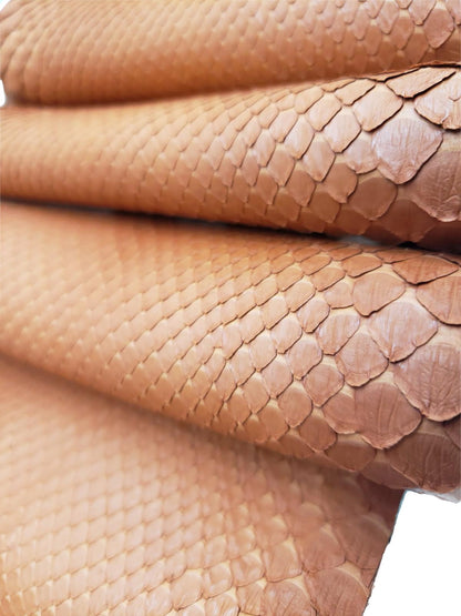 1.2 M Orange Matte Front Cut Python Leather