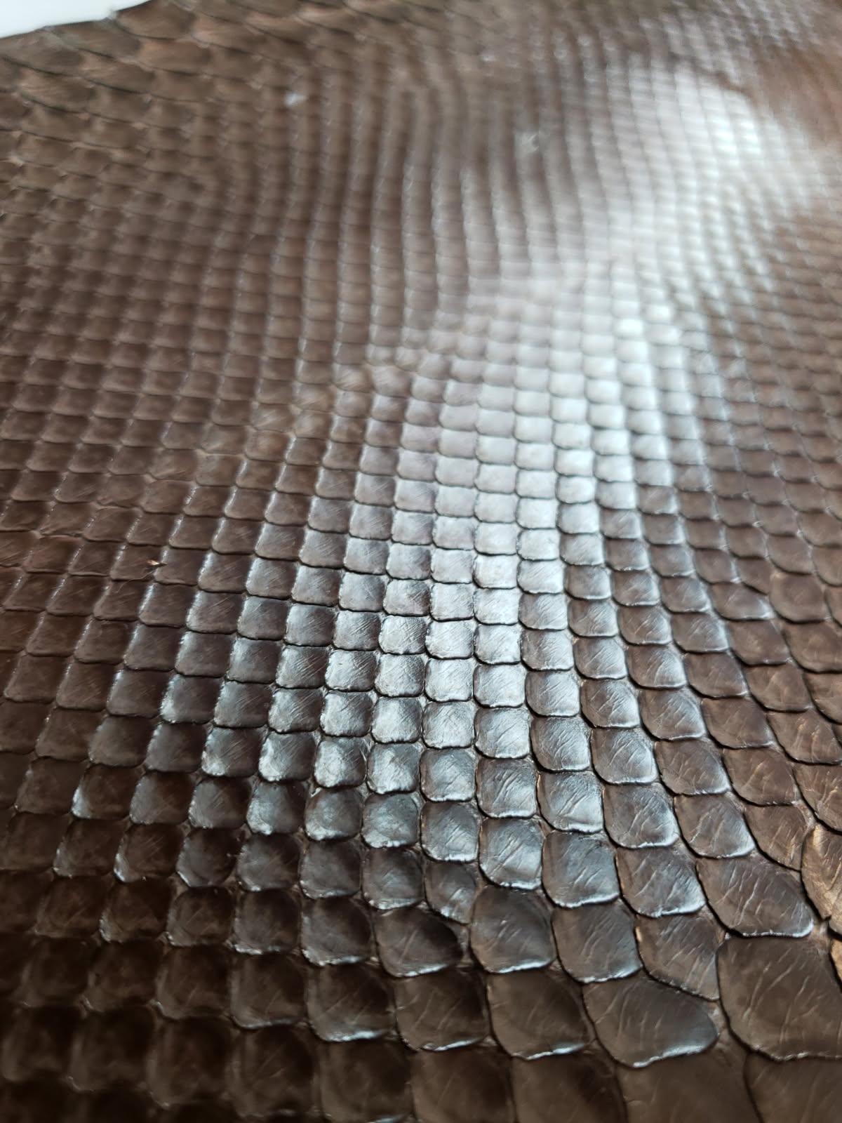 1.2 M Brown Glazed Front Cut Python Leather