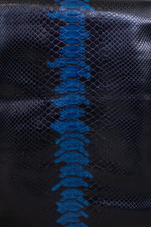 1.5 M Back Cut Black with Blue Python Leather