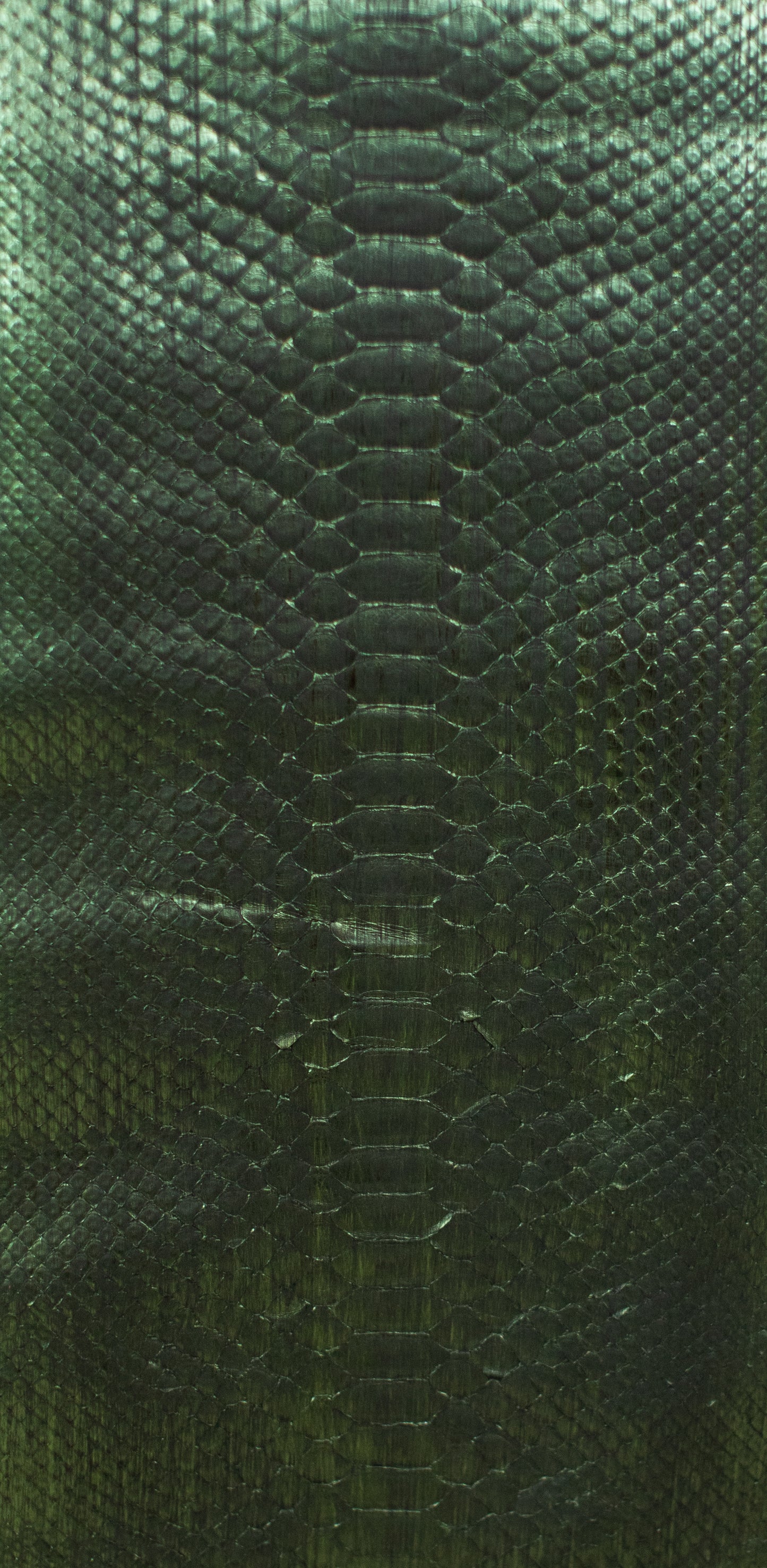 3.45 M Back Cut Green Metallic Python Leather